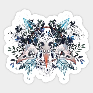 Forest Bird Skulls Sticker